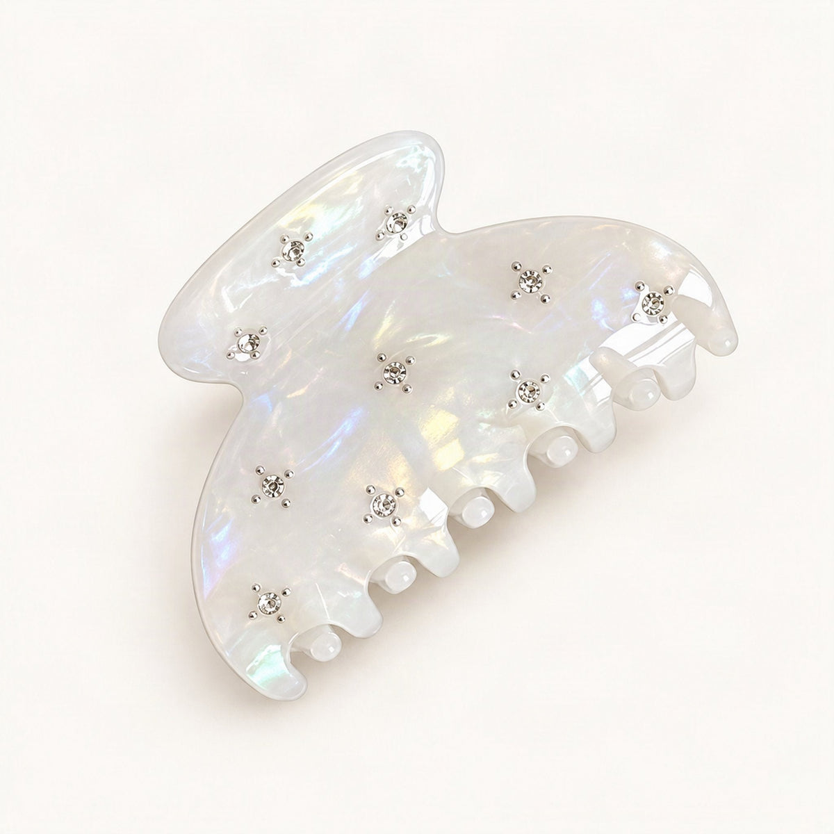 Acetate Claw Clip with Rhinestone Details, 6.9 cm in Mermaid [FITINY Hair]