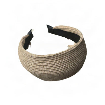 Wide Ribbed Nylon Knit Headband, detail view [FITINY Hair]
