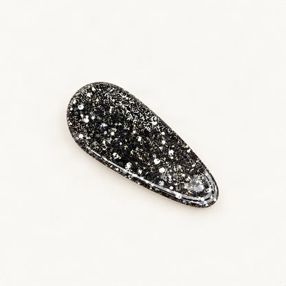 Glitter Acrylic Side Hair Clip, 1.4 in in Black [FITINY Hair]