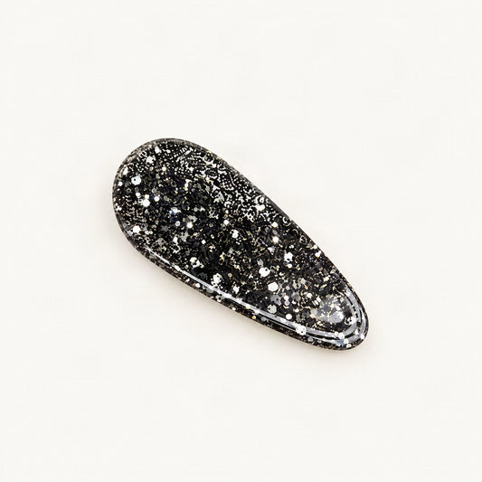 Glitter Acrylic Side Hair Clip, 1.4 in in Black [FITINY Hair]