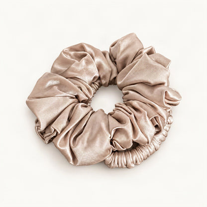 Light brown velvet fabric hair tie in a product view [FITINY Hair]