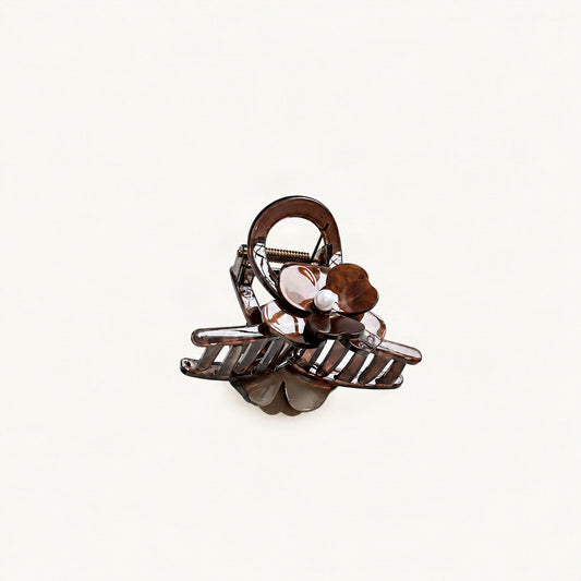 Camellia Acrylic Claw Clip, Medium in Chocolate [FITINY Hair]