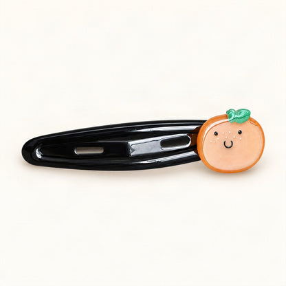 Cute Acetate Snap Clips with Flowers, Bows and Characters in Orange, Fruit [FITINY Hair]
