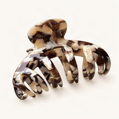Chunky Acetate Claw Clip in Brown Floral [FITINY Hair]