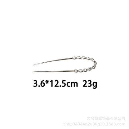 Metal U-Shaped Hair Fork with Decorative Top, additional view 16