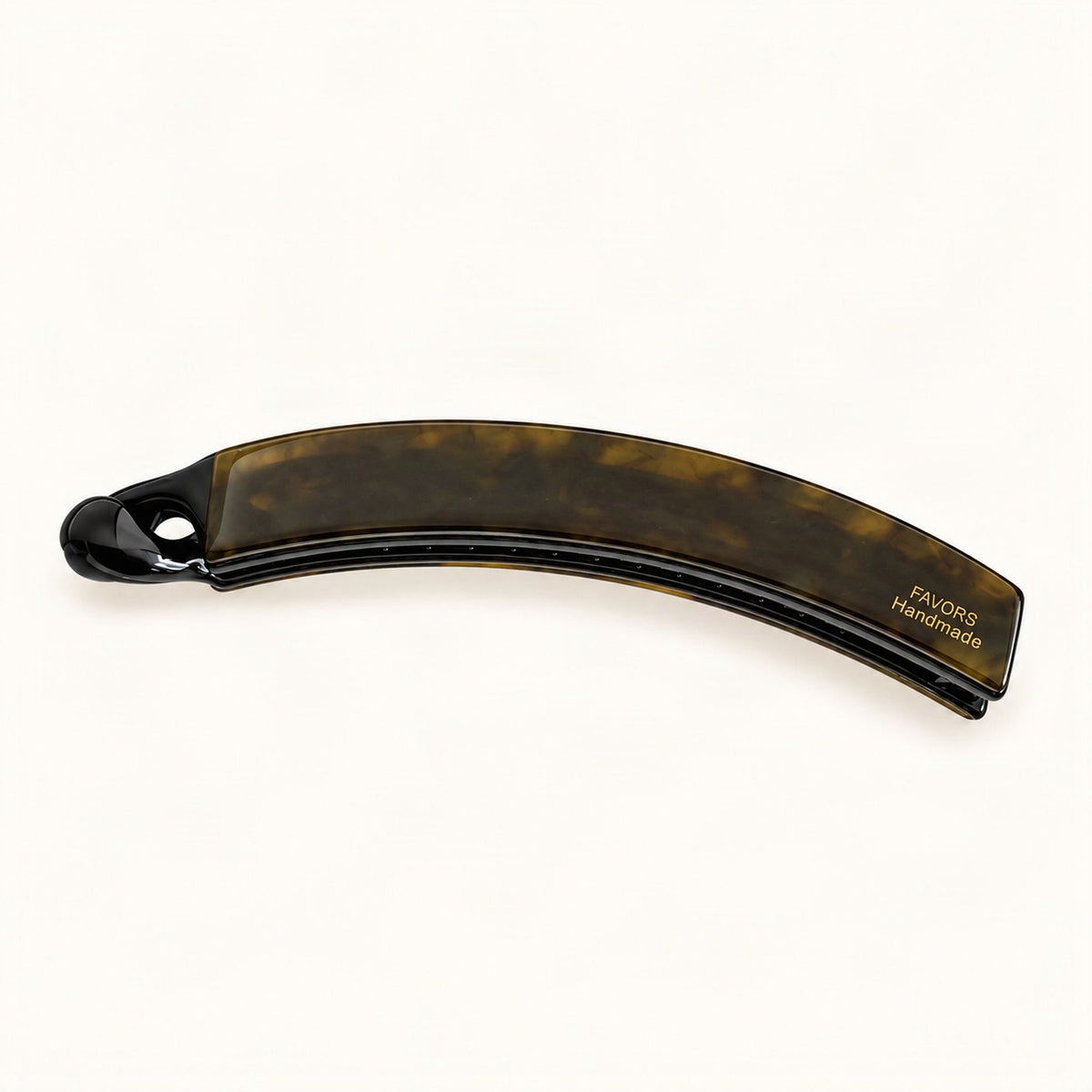 Curved Acetate Banana Hair Clip in Brown Floral [FITINY Hair]