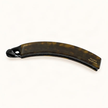 Curved Acetate Banana Hair Clip in Brown Floral [FITINY Hair]