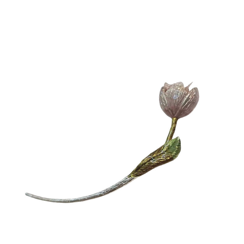 Vintage Tulip Hair Stick with Faux Pearls, additional view 5