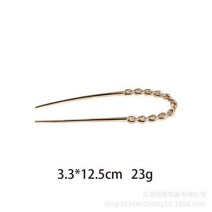 Metal U-Shaped Hair Fork with Decorative Top, additional view 19