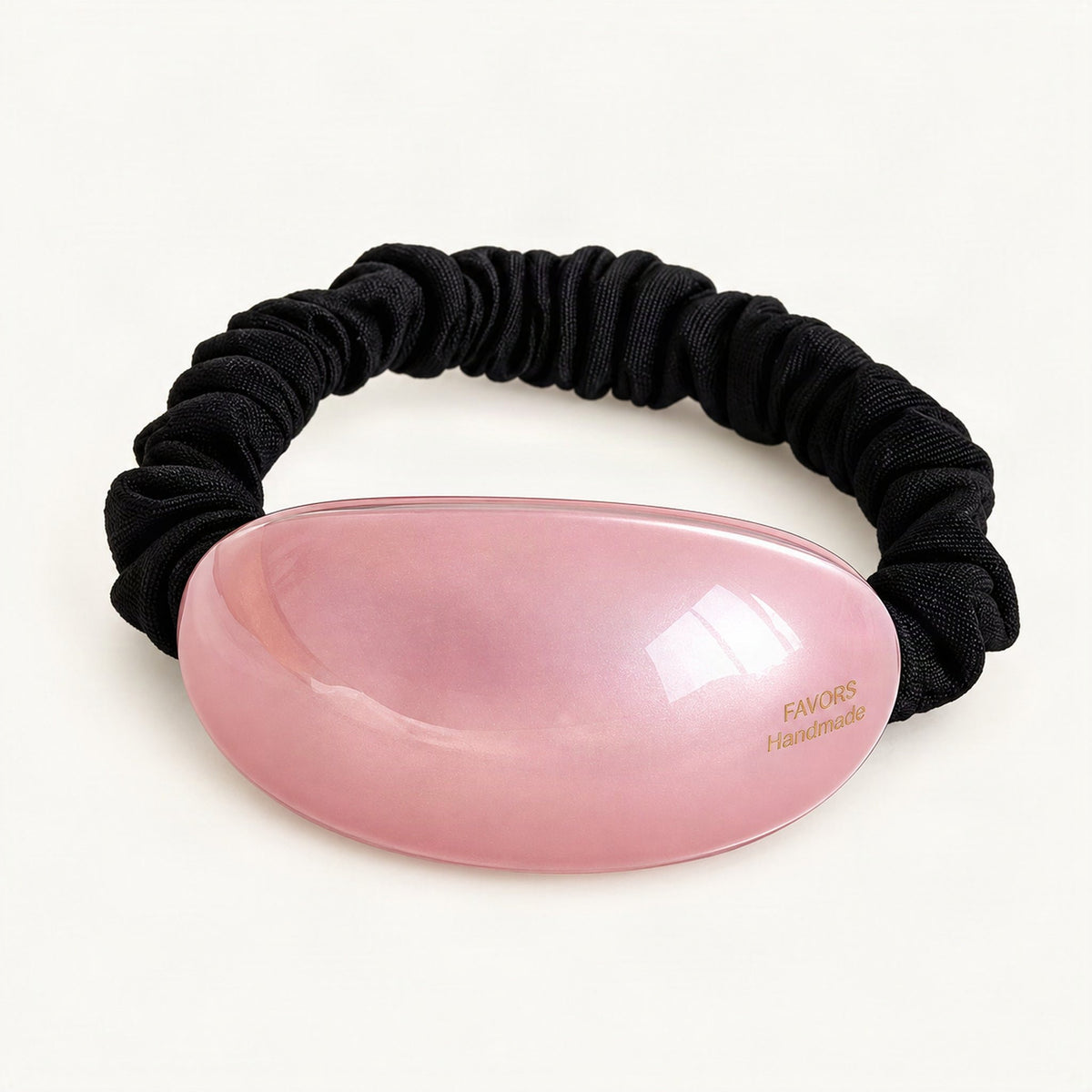 Pink oval hair tie with high-stretch elastic core [FITINY Hair]