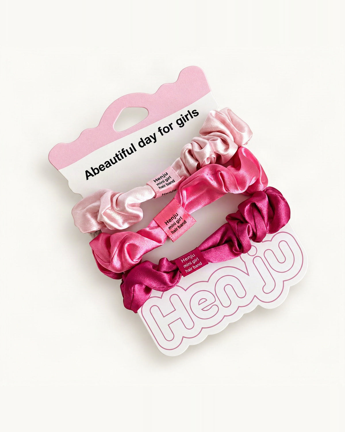 Berry-colored satin scrunchies in a coordinated set of three [FITINY Hair]
