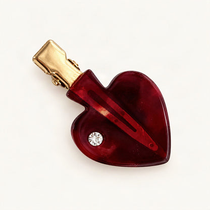 Acetate 5 cm Playing Card Hair Clip in Red, Spade [FITINY Hair]
