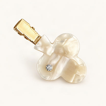 Acetate 5 cm Playing Card Hair Clip in White, Club [FITINY Hair]