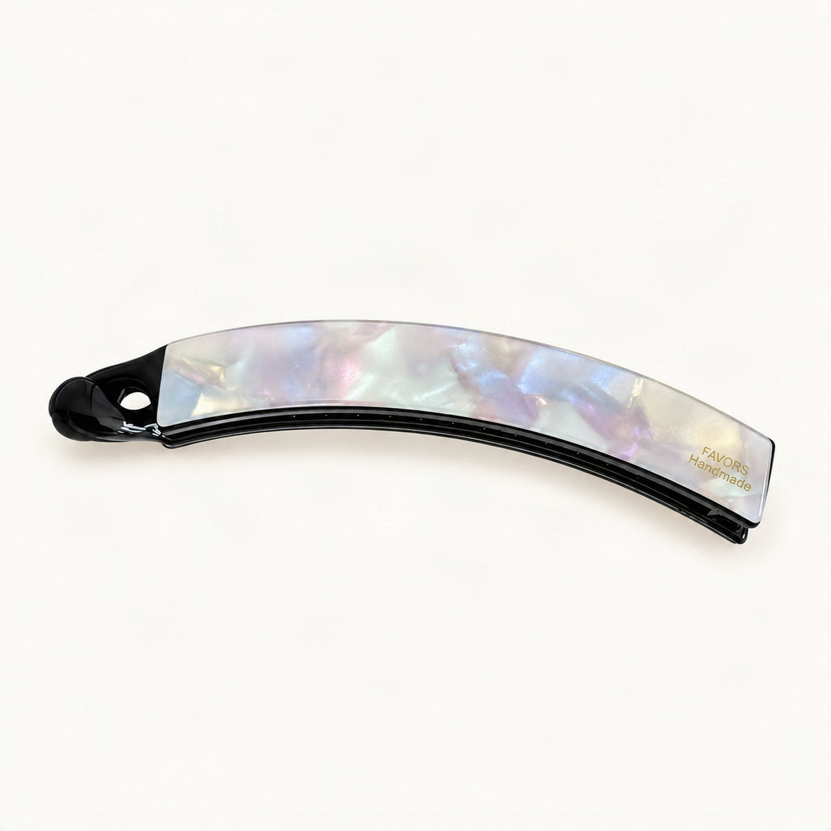 Curved Acetate Banana Hair Clip in White [FITINY Hair]
