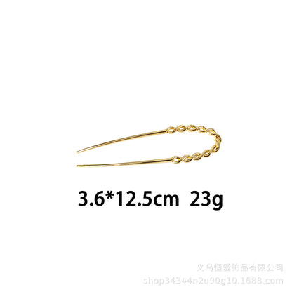 Metal U-Shaped Hair Fork with Decorative Top, additional view 17