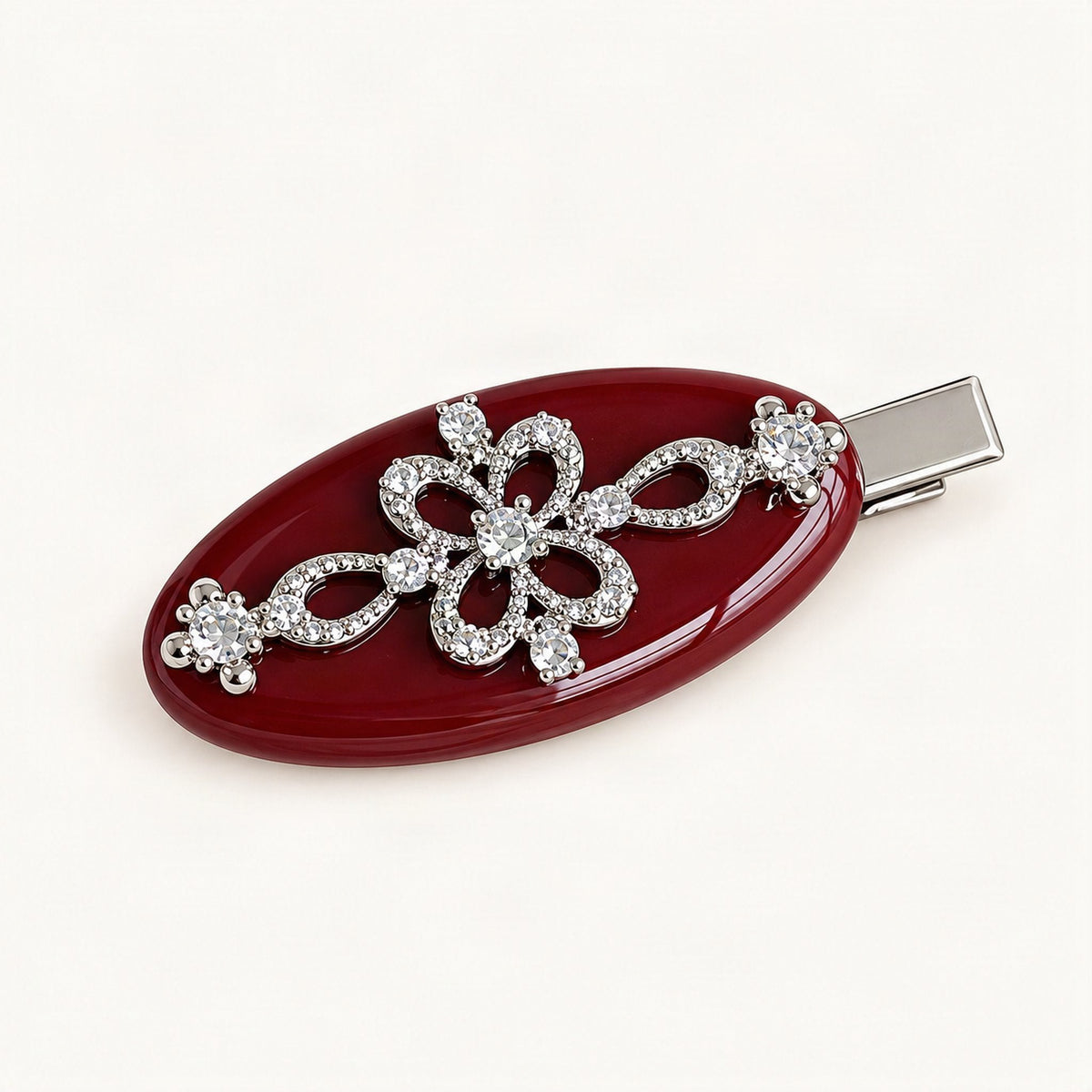 Acetate Duckbill Hair Clip, 2 in, 4 mm Thick in Red [FITINY Hair]