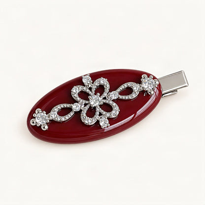 Acetate Duckbill Hair Clip, 2 in, 4 mm Thick in Red [FITINY Hair]