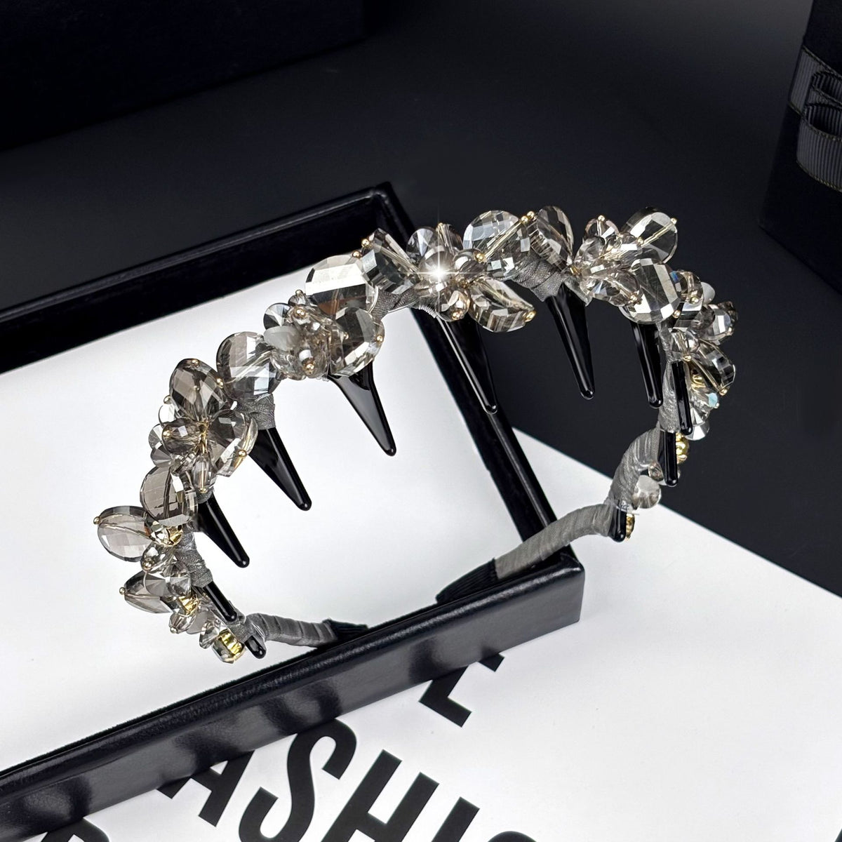 Rhinestone Floral Teeth Headband, additional view 1