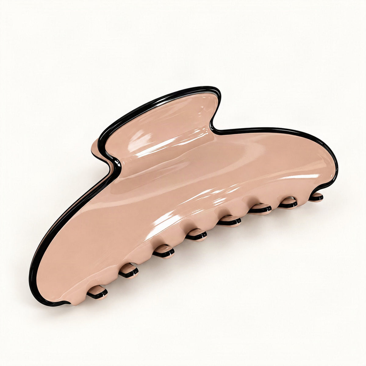 Cellulose Acetate Claw Clip with Contrasting Edge, 4.1 in in Pink & Black [FITINY Hair]