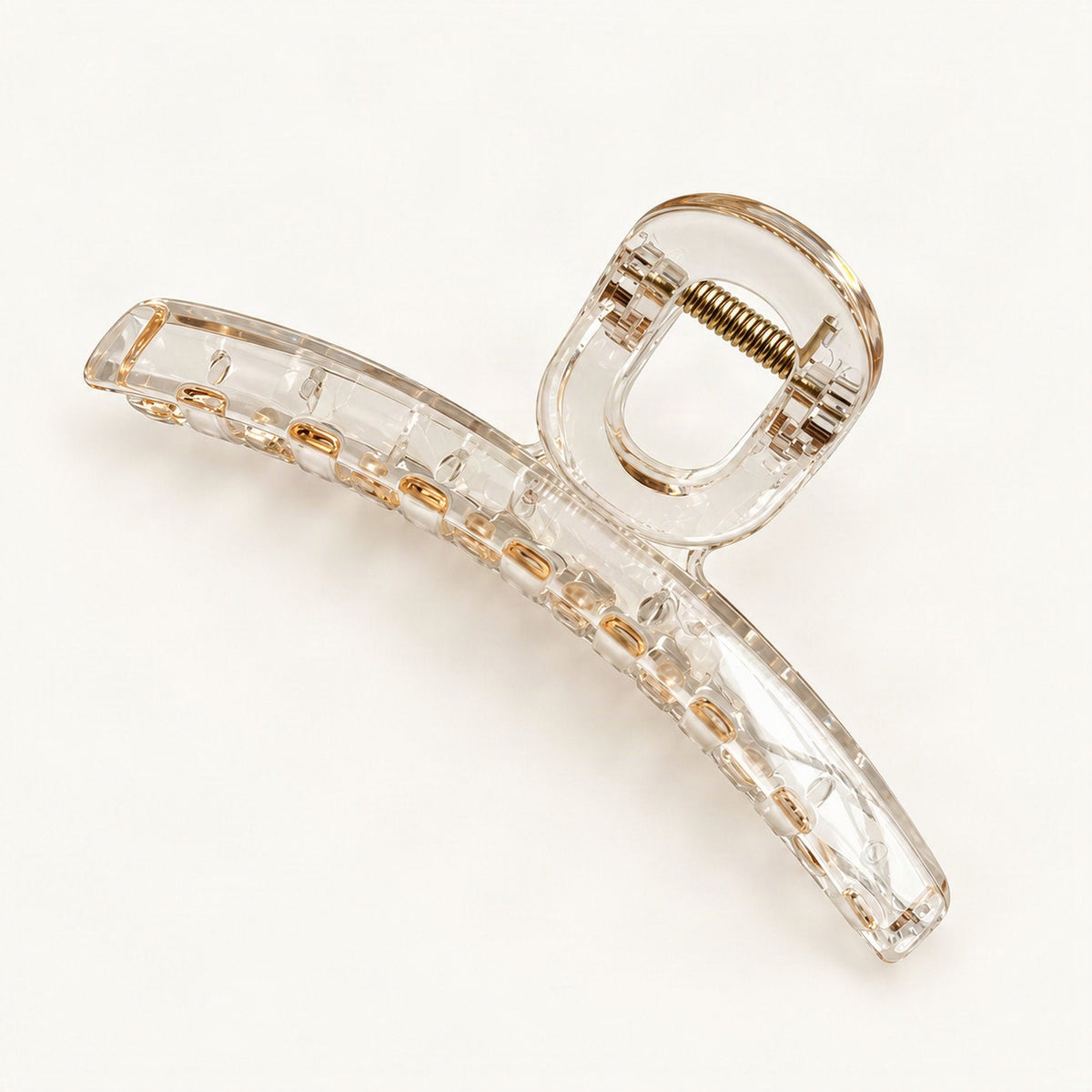 13 cm Resin Claw Hair Clip with Teeth in Clear [FITINY Hair]