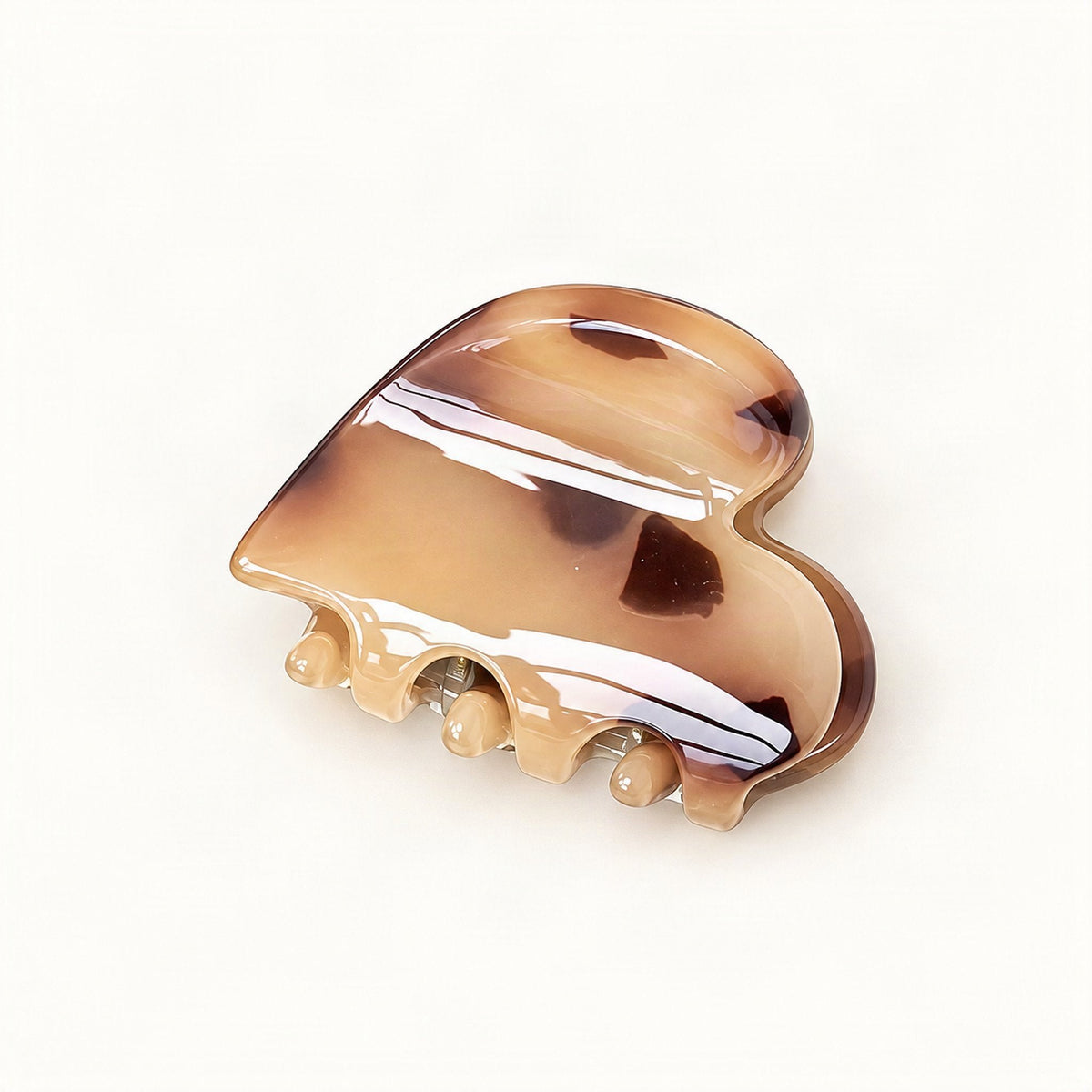 Mini Cellulose Acetate Heart Claw Clip, 1.3 in in Blonde Tortoise [FITINY Hair]