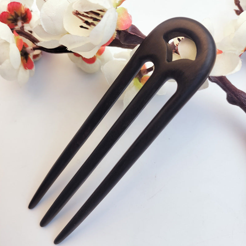 Crescent Double-Prong Wooden Hair Fork, additional view 9