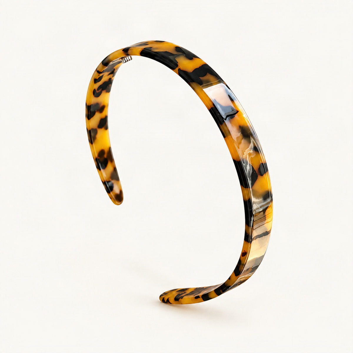 Acetate Headband in a Sleek Minimalist Design in Leopard, Wide (0.6 in) [FITINY Hair]