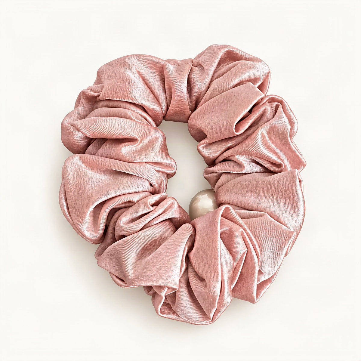 Pink velvet scrunchie with soft gathered texture [FITINY Hair]