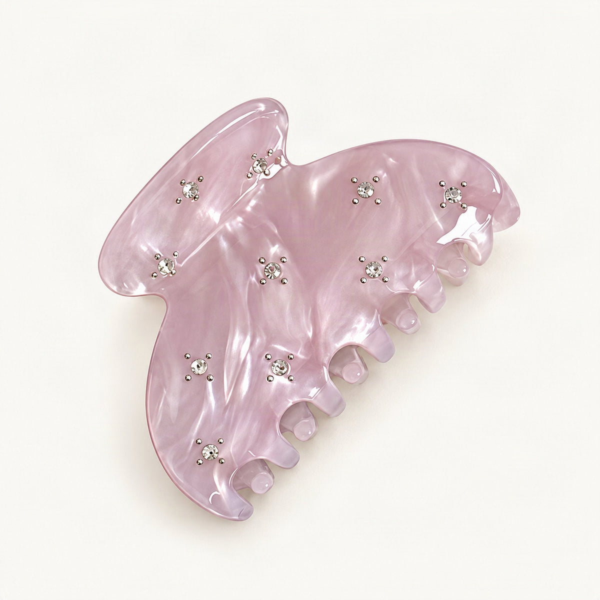 Acetate Claw Clip with Rhinestone Details, 6.9 cm in Purple [FITINY Hair]