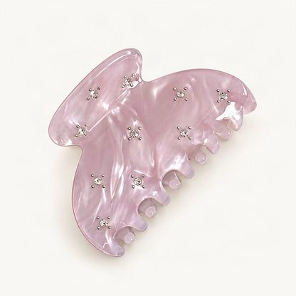 Acetate Claw Clip with Rhinestone Details, 6.9 cm in Purple [FITINY Hair]