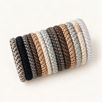 Braided Elastic Hair Ties in a Jar in Grey Mix [FITINY Hair]