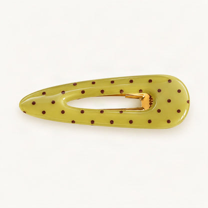 Acetate Polka Dot Cutout Barrette in Light Green Polka Dot [FITINY Hair]