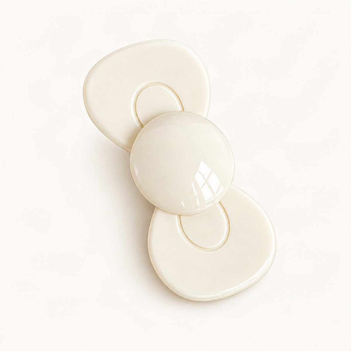 Cellulose Acetate Bow Side Hair Clip, 6 cm in White [FITINY Hair]