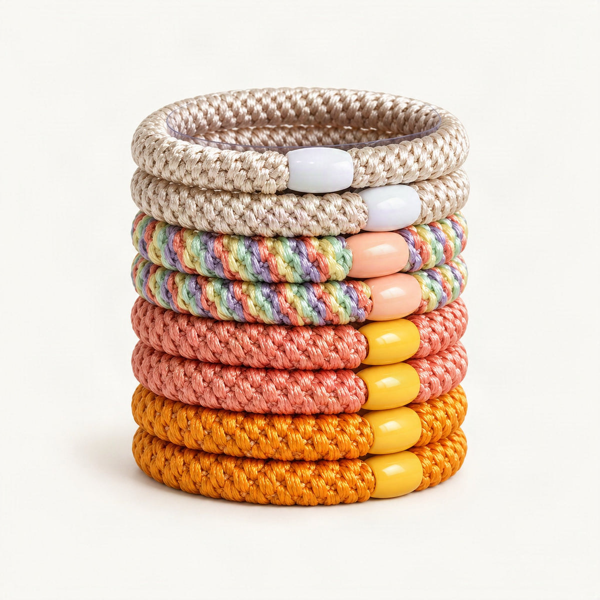 Braided Elastic Hair Tie, 6 cm Woven Hair Scrunchie in Orange [FITINY Hair]