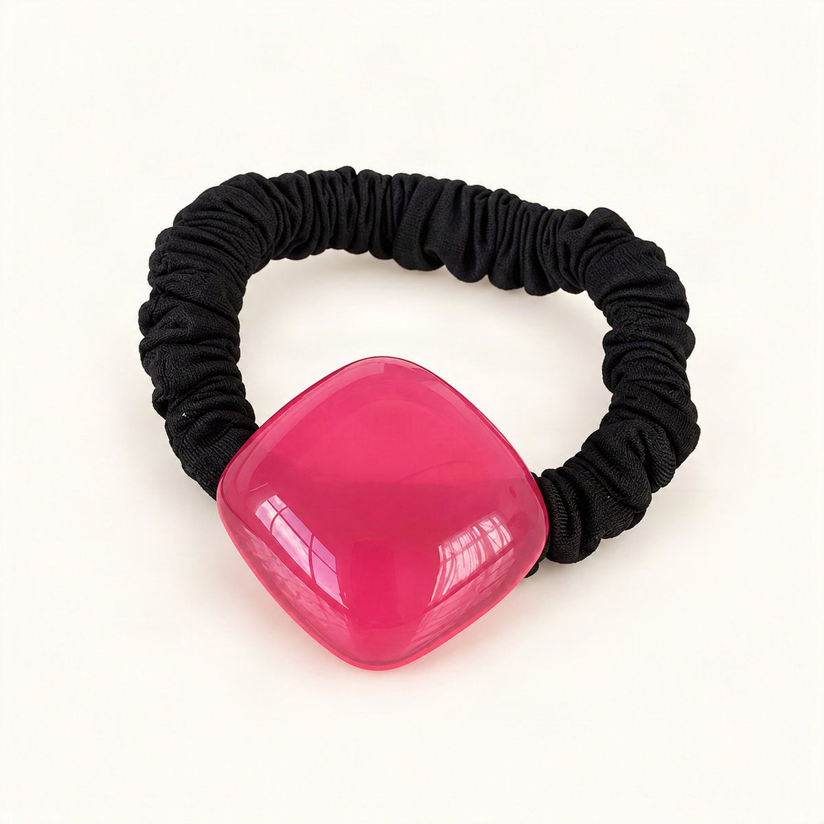 Candy Square Skinny Scrunchie Hair Tie in Pink [FITINY Hair]