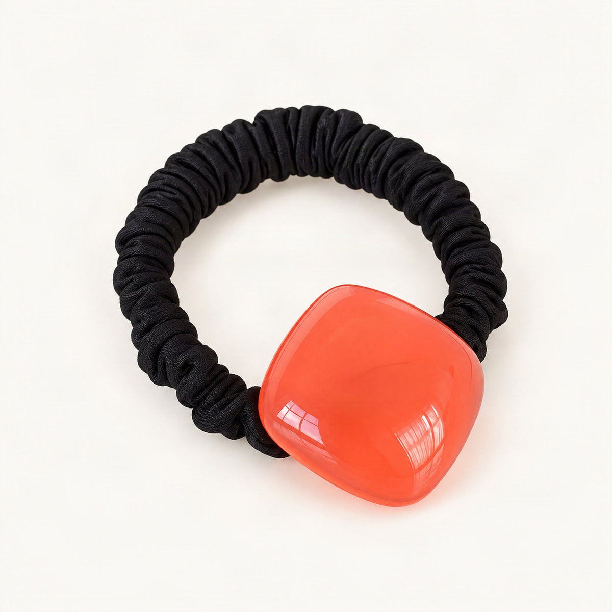 Candy Square Skinny Scrunchie Hair Tie in Orange [FITINY Hair]
