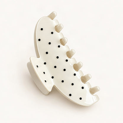 Cellulose Acetate 10 cm Polka Dot Rhinestone Claw Clip in Cream Polka Dot [FITINY Hair]