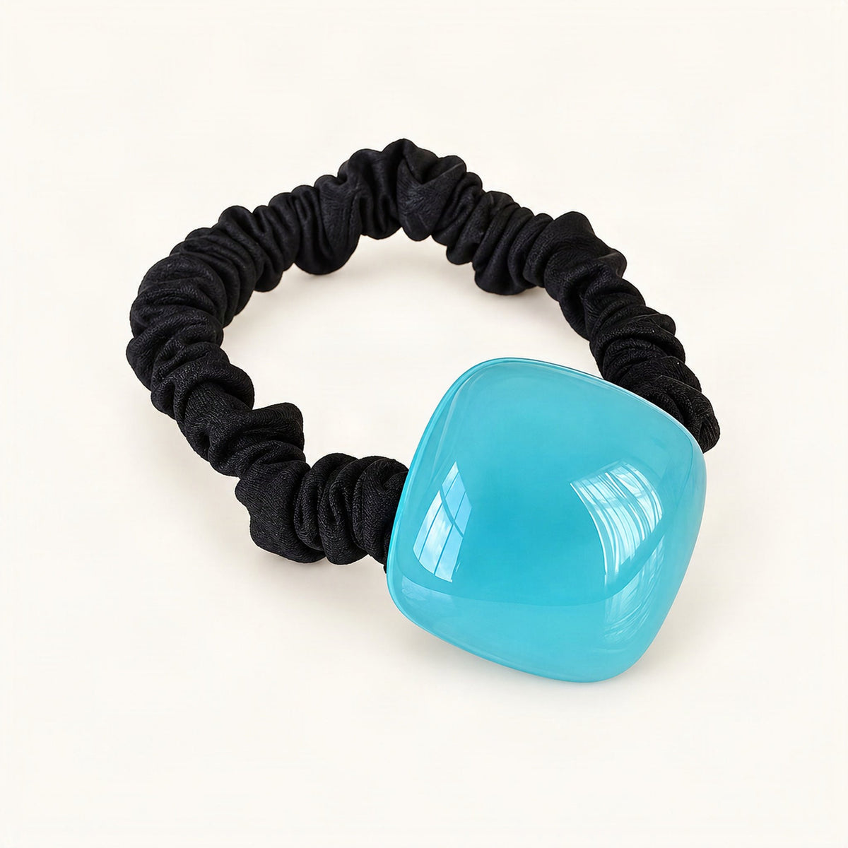Candy Square Skinny Scrunchie Hair Tie in Blue [FITINY Hair]