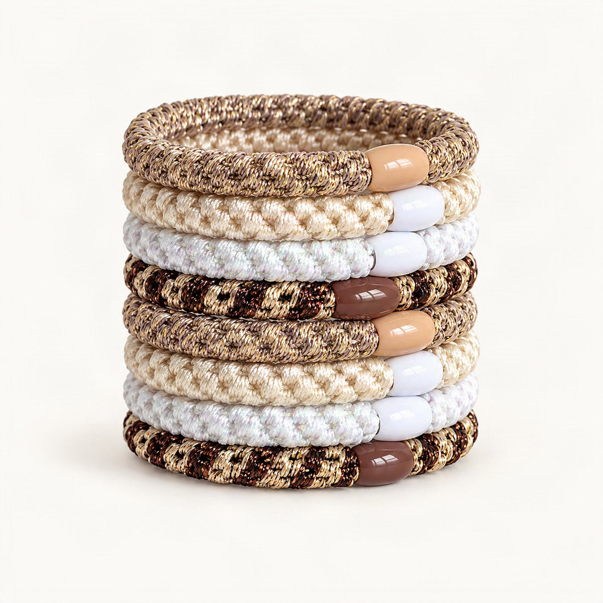 Black woven ponytail holder showing its braided texture [FITINY Hair]