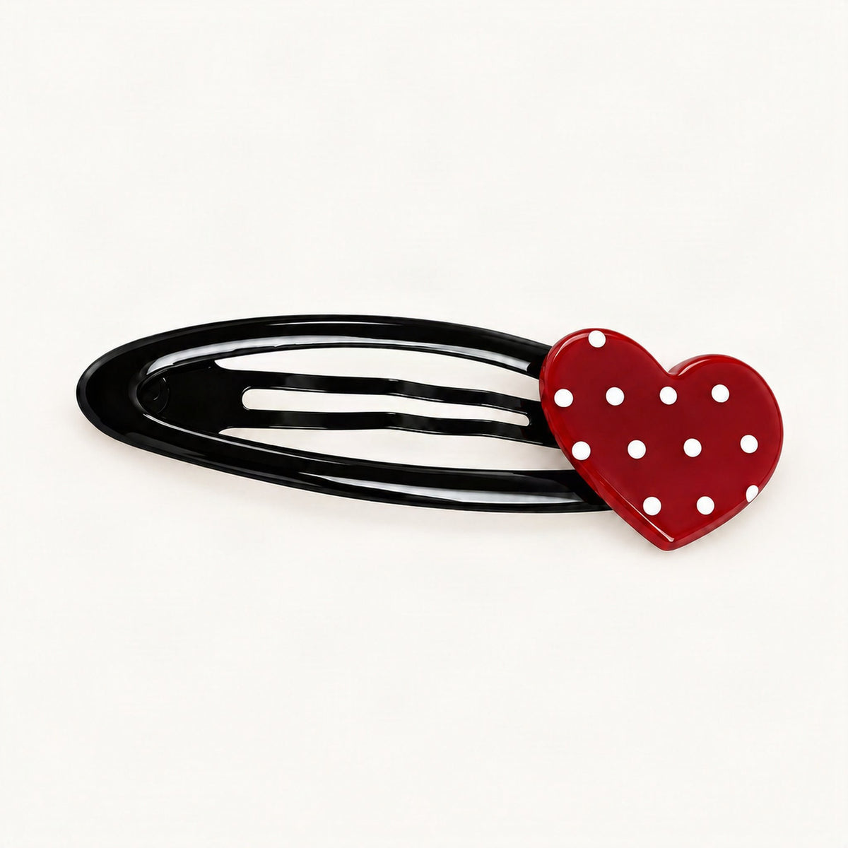 Red acetate hair clip decorated with polka dots [FITINY Hair]