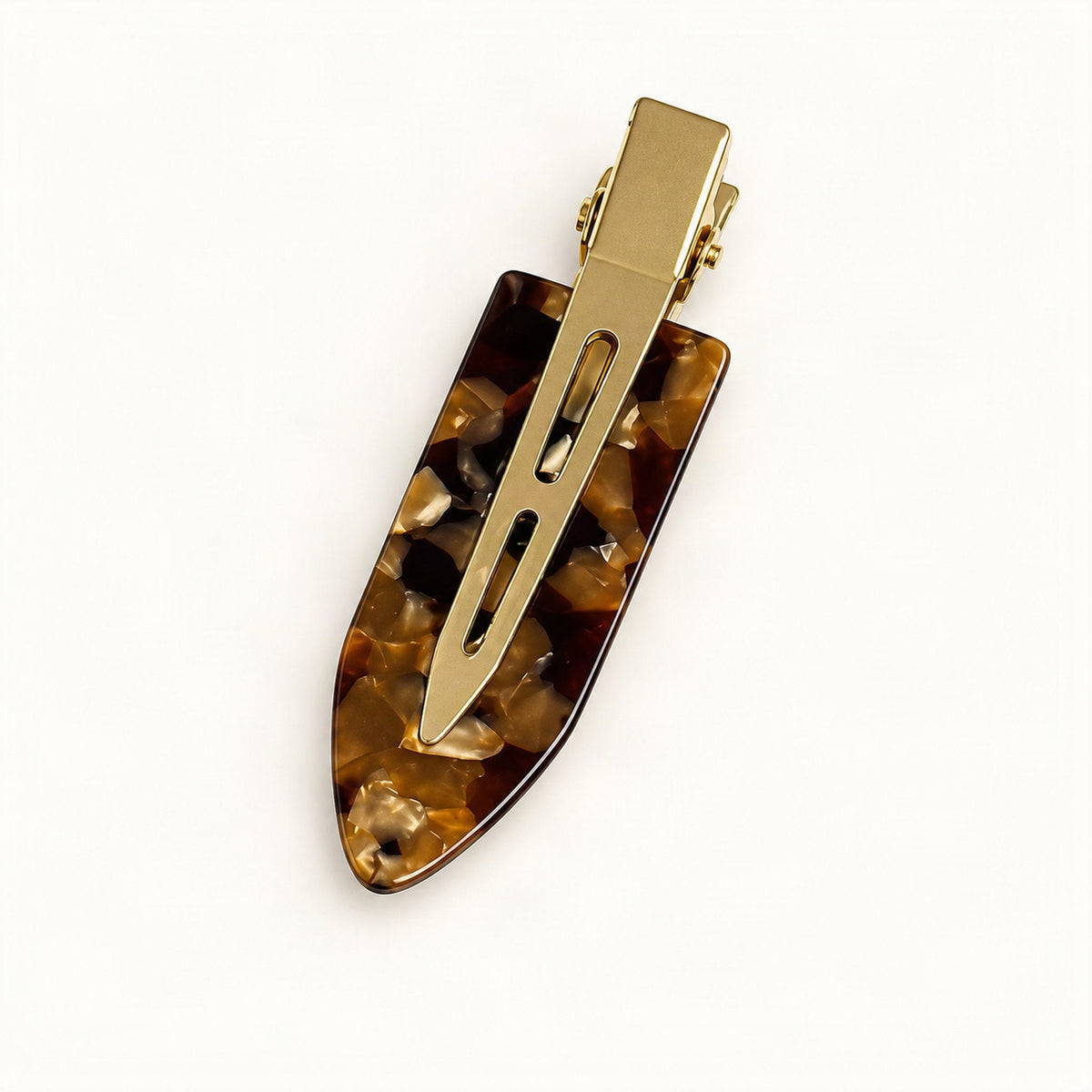 Cellulose Acetate 6.8cm No-Crease Hair Clip in Chocolate Floral [FITINY Hair]