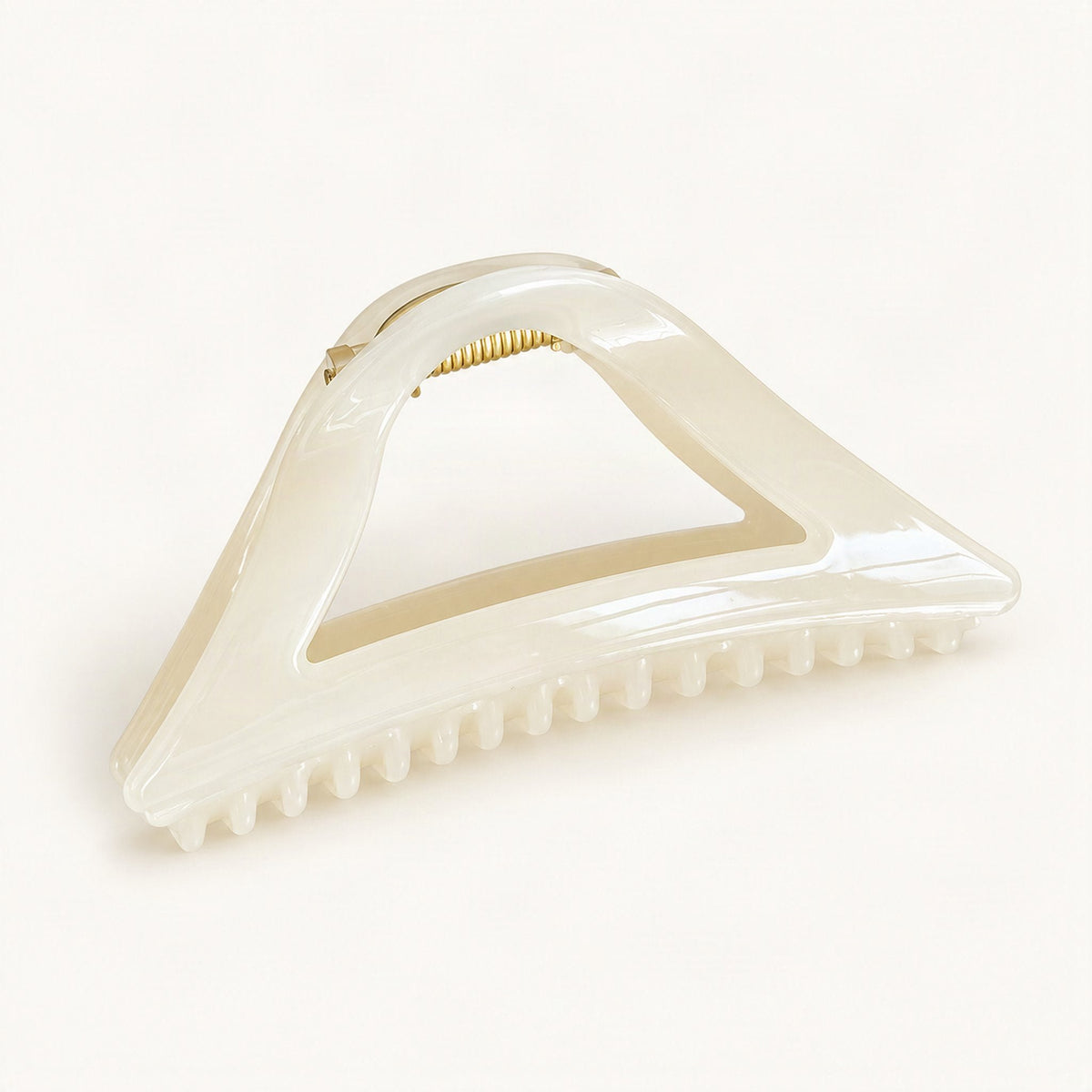 Resin Triangle Claw Clip, 11.5 cm in White [FITINY Hair]