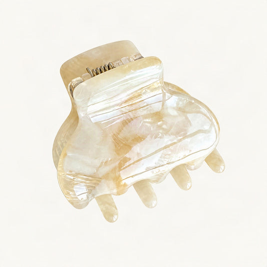 Tiny Rounded Acetate Claw Clip in Floral [FITINY Hair]
