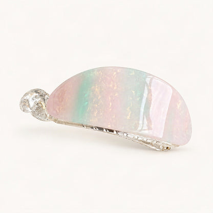 Acetate Hair Claw Clip for Half-Up Styles, 3.1 in in Pink & Green [FITINY Hair]