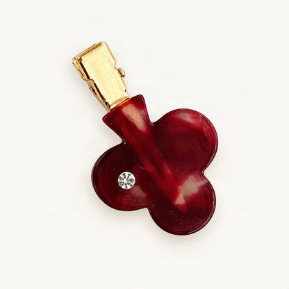 Acetate 5 cm Playing Card Hair Clip in Red, Club [FITINY Hair]