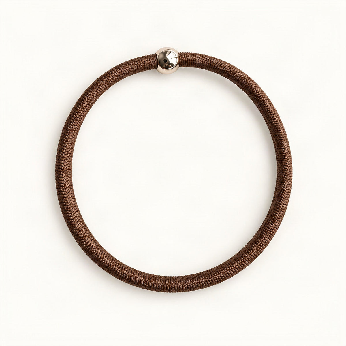 Brown hair elastic with a minimal round accent [FITINY Hair]