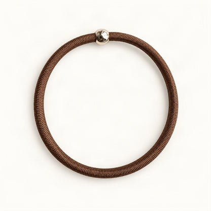 Brown hair elastic with a minimal round accent [FITINY Hair]