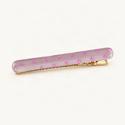 Polka Dot Acetate Side Hair Clip in Grey Polka Dot [FITINY Hair]