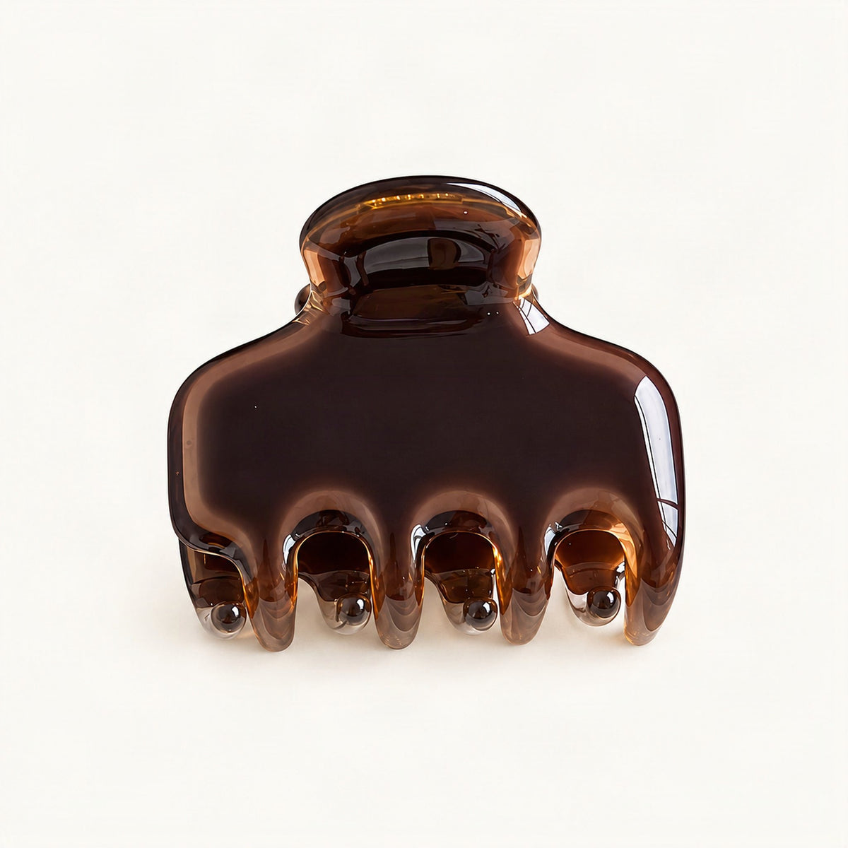 Dark brown acetate hair clip shown at an angle [FITINY Hair]