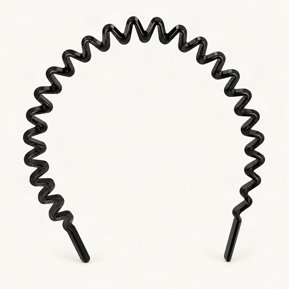 Wavy Cellulose Acetate Headband, 6 mm Thick in Black [FITINY Hair]
